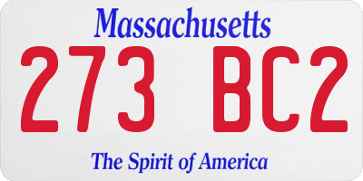 MA license plate 273BC2