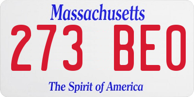 MA license plate 273BE0