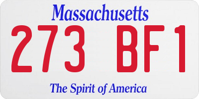 MA license plate 273BF1