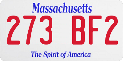 MA license plate 273BF2