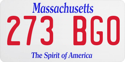 MA license plate 273BG0