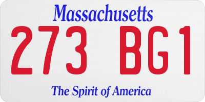 MA license plate 273BG1