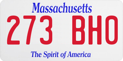 MA license plate 273BH0
