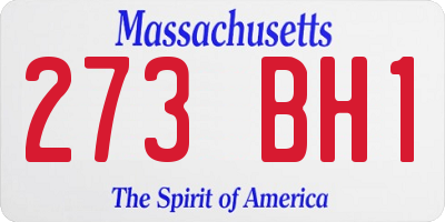 MA license plate 273BH1