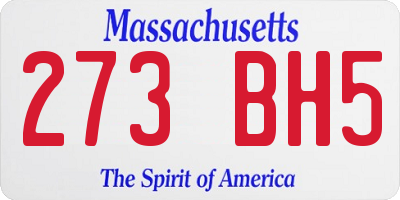 MA license plate 273BH5