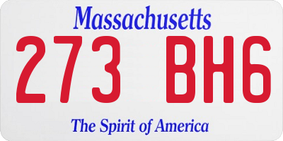 MA license plate 273BH6