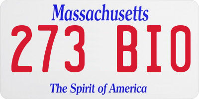 MA license plate 273BI0