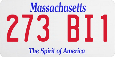 MA license plate 273BI1