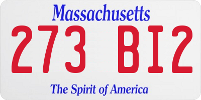 MA license plate 273BI2