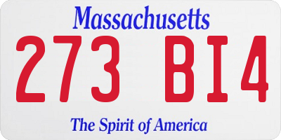 MA license plate 273BI4