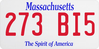 MA license plate 273BI5