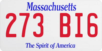 MA license plate 273BI6
