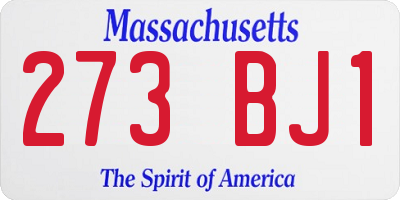 MA license plate 273BJ1