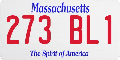 MA license plate 273BL1