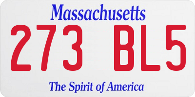 MA license plate 273BL5