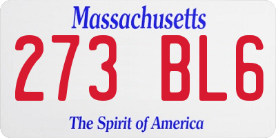 MA license plate 273BL6