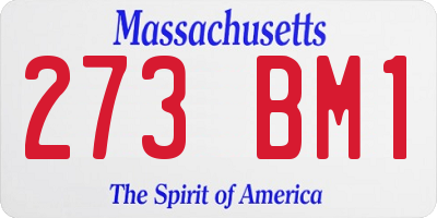 MA license plate 273BM1