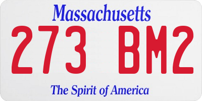 MA license plate 273BM2