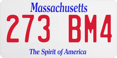 MA license plate 273BM4