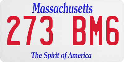 MA license plate 273BM6