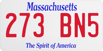 MA license plate 273BN5