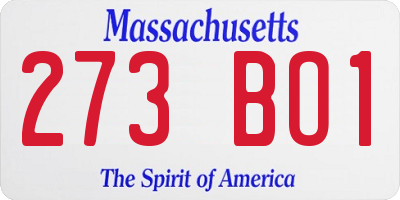 MA license plate 273BO1