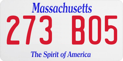 MA license plate 273BO5