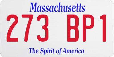 MA license plate 273BP1
