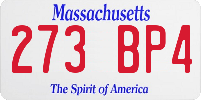 MA license plate 273BP4