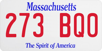 MA license plate 273BQ0