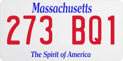 MA license plate 273BQ1