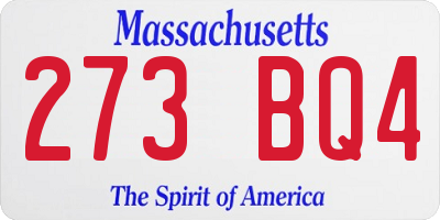 MA license plate 273BQ4