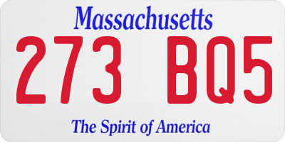 MA license plate 273BQ5