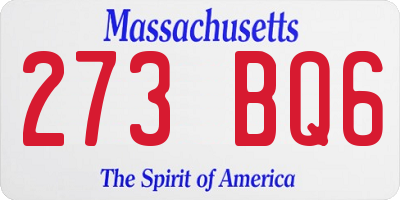 MA license plate 273BQ6