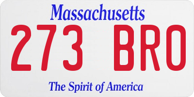 MA license plate 273BR0