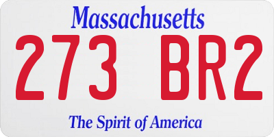 MA license plate 273BR2