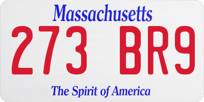 MA license plate 273BR9