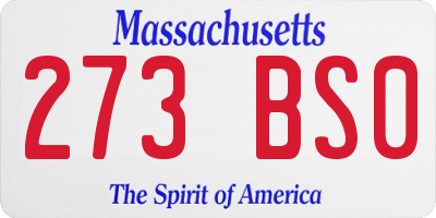 MA license plate 273BS0