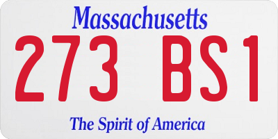 MA license plate 273BS1