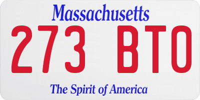 MA license plate 273BT0