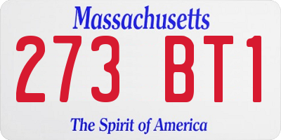 MA license plate 273BT1