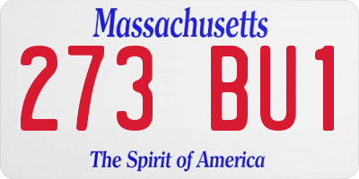 MA license plate 273BU1