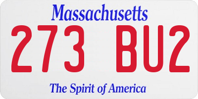 MA license plate 273BU2
