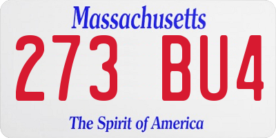 MA license plate 273BU4