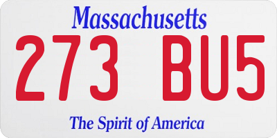 MA license plate 273BU5