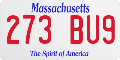 MA license plate 273BU9