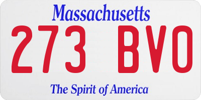 MA license plate 273BV0