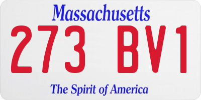 MA license plate 273BV1