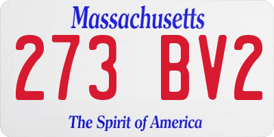 MA license plate 273BV2