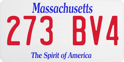 MA license plate 273BV4